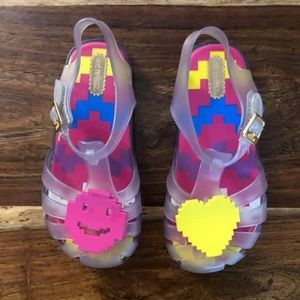 Mini Melissa Aranha Pixelated Sandals Size 10
